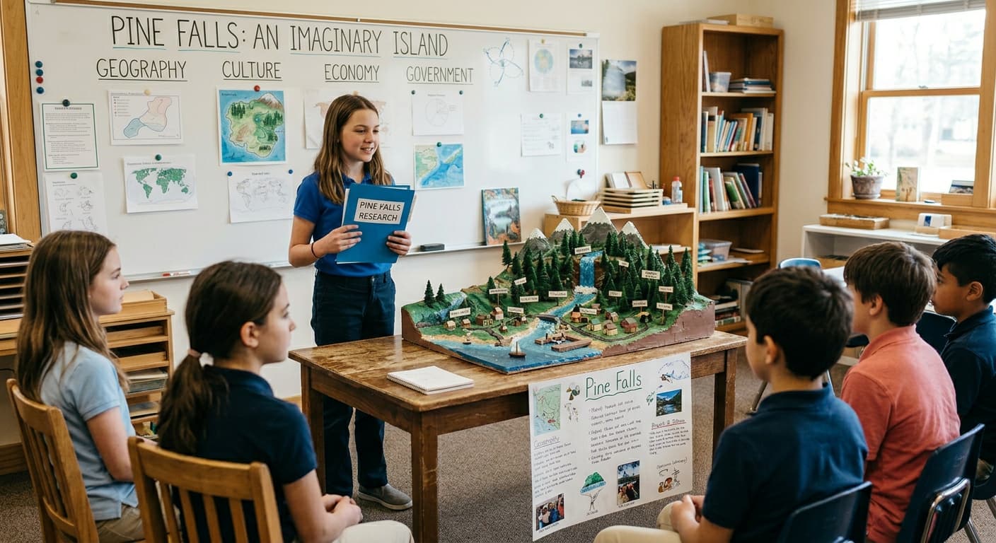 Student presenting to peers